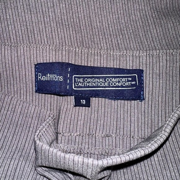 Reitmans Size 13 Striped Grey Gray Capri Dress Pants - Picture 3 of 4